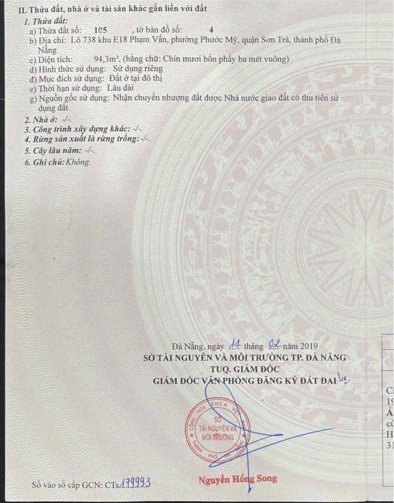 Bán đất nền 94m² 1 phòng ngủ tại Phước Mỹ, Sơn Trà, Đà Nẵng - Photo 2