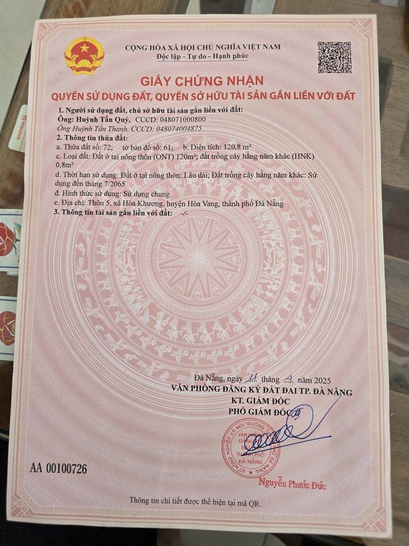 Bán đất nền 121m² tại Đà Nẵng - Photo 1