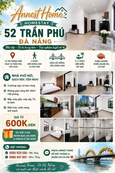 Cho thuê nhà riêng, 45m², 52 Trần Phú, Hải Châu, Đà Nẵng - Thumbnail 3