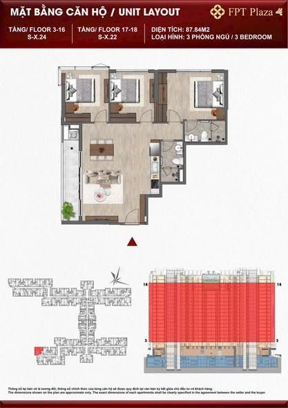 Cho thuê căn hộ, 3 phòng ngủ, 87.84m², Ngũ Hành Sơn, Đà Nẵng - Photo 1